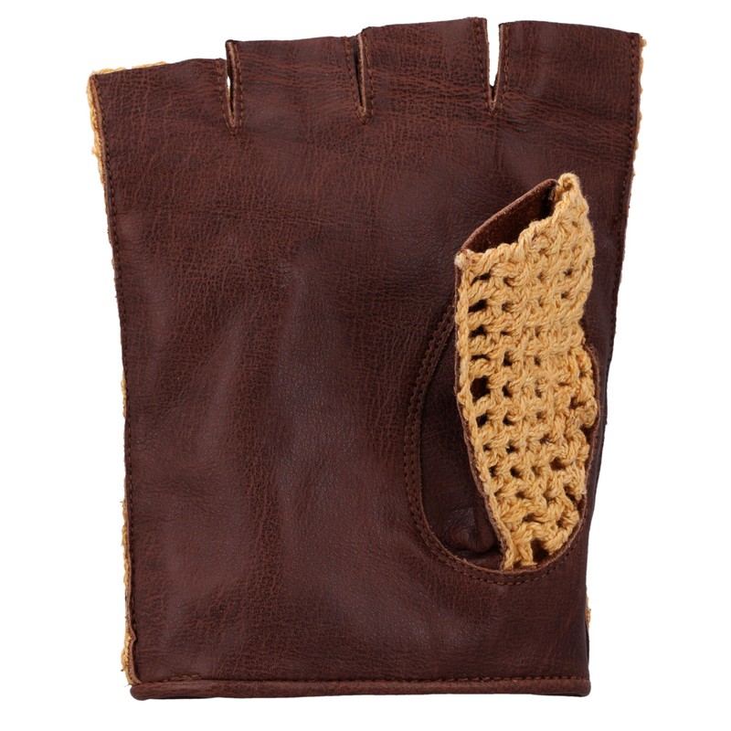 Gusti Maison Leather Gloves Cycling Gloves with Cotton Details Yellow