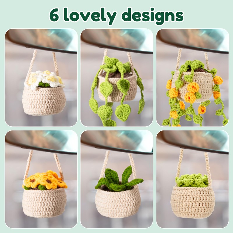 Karsspor Beginner Crochet Kit - 6 PCS Hanging Potted Plants