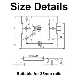 4pcs Solid State Relay Fixed Clamp for 35mm DIN Rail Mounting Bracket Solid State Relay Adapter Silver