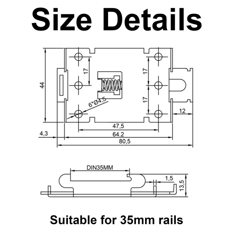 4pcs Solid State Relay Fixed Clamp for 35mm DIN Rail