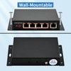 60W 4-Port Gigabit PoE Switch/Extender PoE Splitter Repeater, 10/100/1000Mbps, Supports