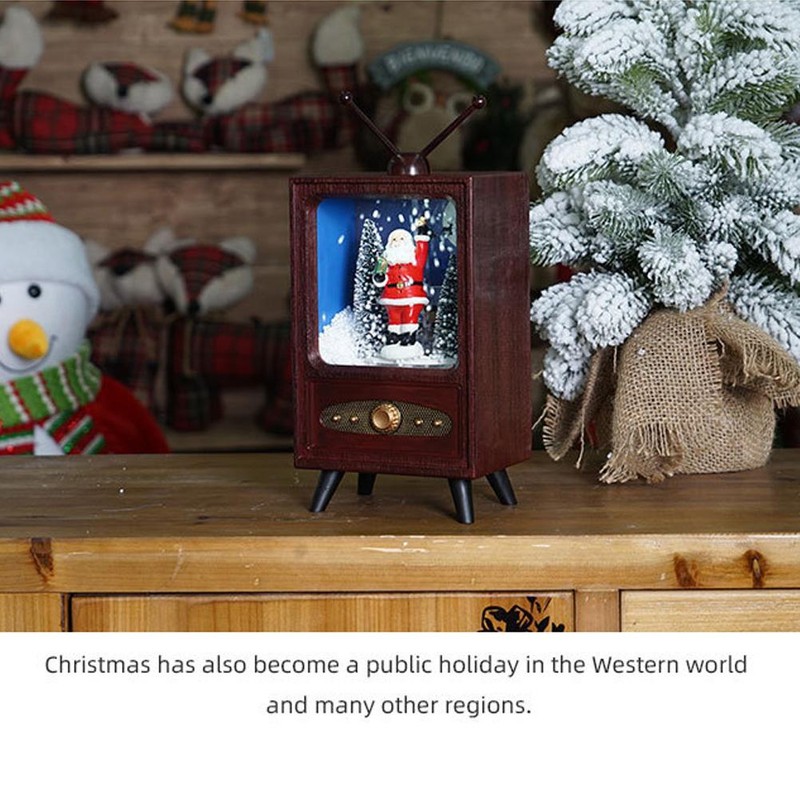 Mini Retro Christmas Snow Music TV Party Decoration Christmas Home