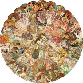 Pack of 60 Vintage Artists Stickers Pack Vintage Artists Sticker Set Waterproof Vinyl Stickers for Laptop Children Cars Motorcycle Bicycle Skateboard Luggage Suitcase Computer Sticker Graffiti Decal