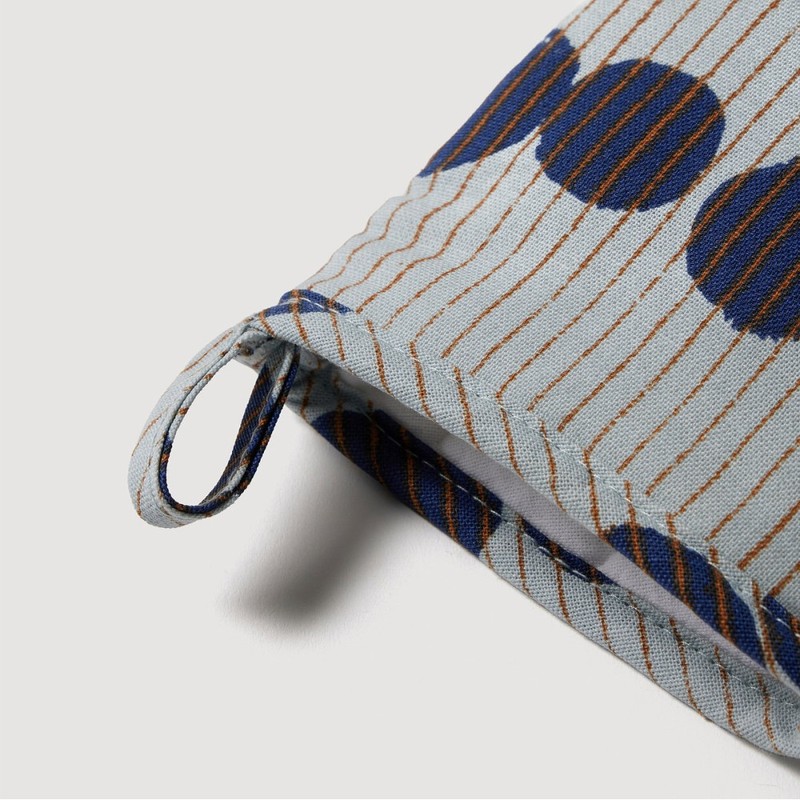 JAJU [JAJU] Drawing Dot Cotton Mini Oven Mitts 2pcs_Blue