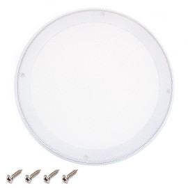 Fielect 9inch /225mm Speaker Grill Mesh Decorative Circle Woofer Guard Protector Cover Audio Accessories White Metal Trim