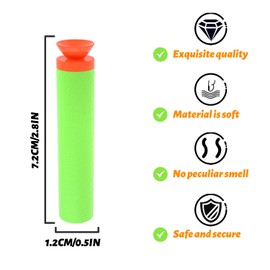 EKIND Pack de Recarga de 100 Dardos con Ventosa Compatible con NERF N-Strike Series Blaster (Verde)