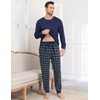 Ekouaer Pyjamas Men Long Sleeve Pjs Sets Plaid Pajamas for
