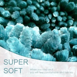 Bathroom Rug Bath Mat Dark Teal Set of 2 Piece Non Slip Super Absorbent Water Bath Rugs,Ultra Soft Super Cozy Velvet Chenille Bath Mats for Bathroom Floor,Tub,Shower,20x32+16x24 Inch