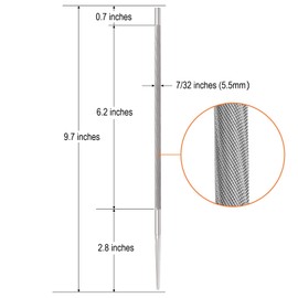 Zigdiptek 7/32" Chainsaw File, 6Pcs, Round Chainsaw Chain Sharpening File, Chain Saw Hand Files for Chainsaw Types with 3/8" and .404" Pitch Chains