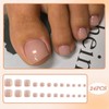 Nude Pink Press on Toe Nails Short Square 24PCS, Natural