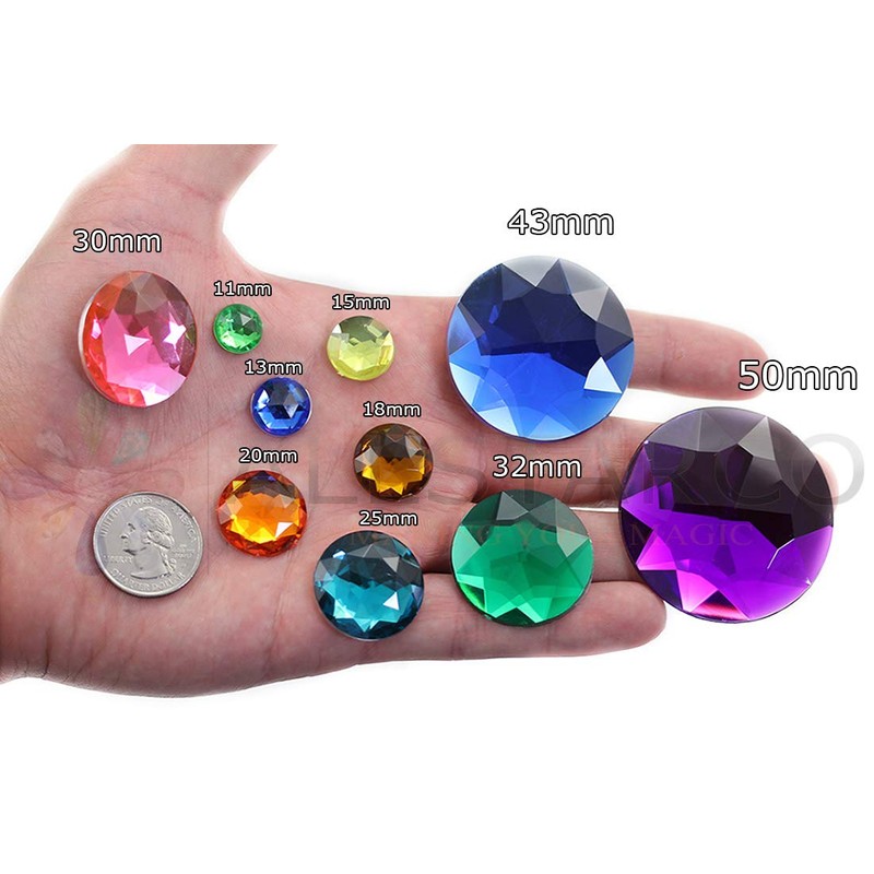 43mm Large Flat Back Round Acrylic Rhinestones Plastic Circle Gems