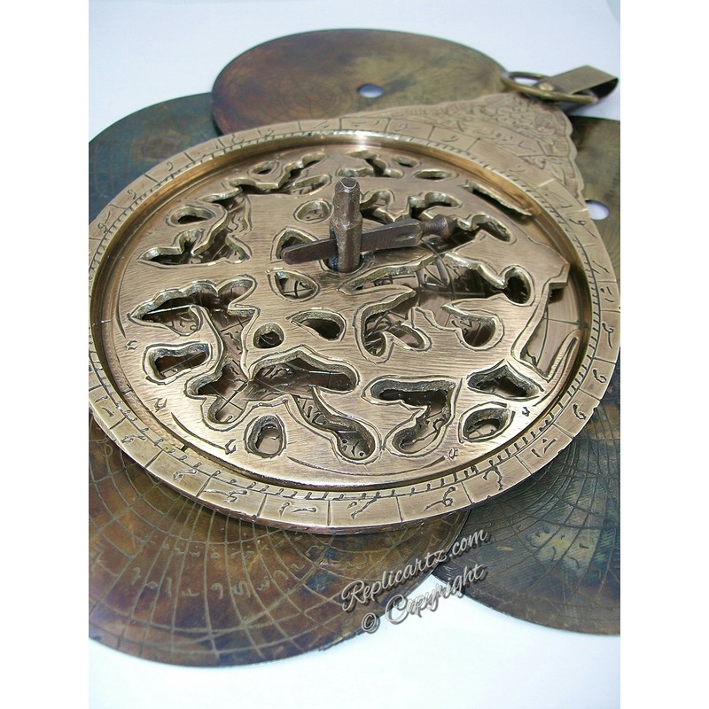 5MOONSUN5's 8.5" Hanging Brass Arabic Astrolabe Globe Maritime Navigational Astrological