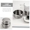 Mipcase 1 Set Outdoor Camping Cookware Portable Stainless Steel Kitchen