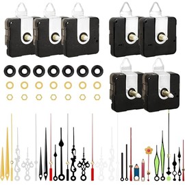 Juego de 7 piezas de reloj de cuarzo de alto par, mecanismo de repuesto con 10 pares diferentes de manecillas reloj para manualidades, reparación de relojes, piezas de reloj, longitud de eje de 12 mm