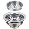 3-1/2 Inch Commercial Kitchen Sink Drain Assembly - Stainless Steel