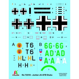 Italeri 72010 1:72 Junker Ju-87B Stuka Complete Set Model Building Kit, Stand Model Building, Crafts, Hobby, Gluing, Plastic Kit, Includes Accessories