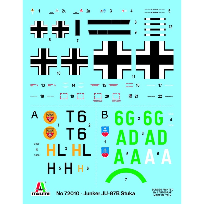Italeri 72010 1:72 Junker Ju-87B Stuka Complete Set Model Building