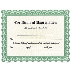 Pre Printed Award Certificate 3461 Bison Blank Fields | Pack of 10 - Appreciation (Achievement, Excellence, Participation, Recognition, Training)
