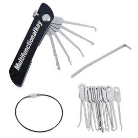 JAWUZ 20 in1 Schlüssellochsperrer türöffnungswerkzeug schlüsseldecoder Lockpicking Set profi steinschleuder Vorhängeschloss für Anfänger und Profis（Schwarz）