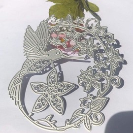 Metal Cutting Dies Stencil Silver Bird Flower Leaves Border Embossing Stencil for DIY Scrapbooking Card Making Photo Album Craft Decorative Cutting Dies Embossing
