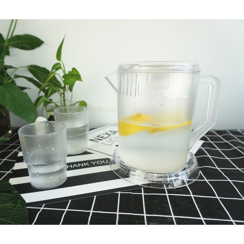 HERF Jarra de agua de plástico de policarbonato, 1,5 L,