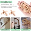 Faankiton 200 Pieces Wooden Dowel Pins 10x40mm, Straight Grooved Wooden