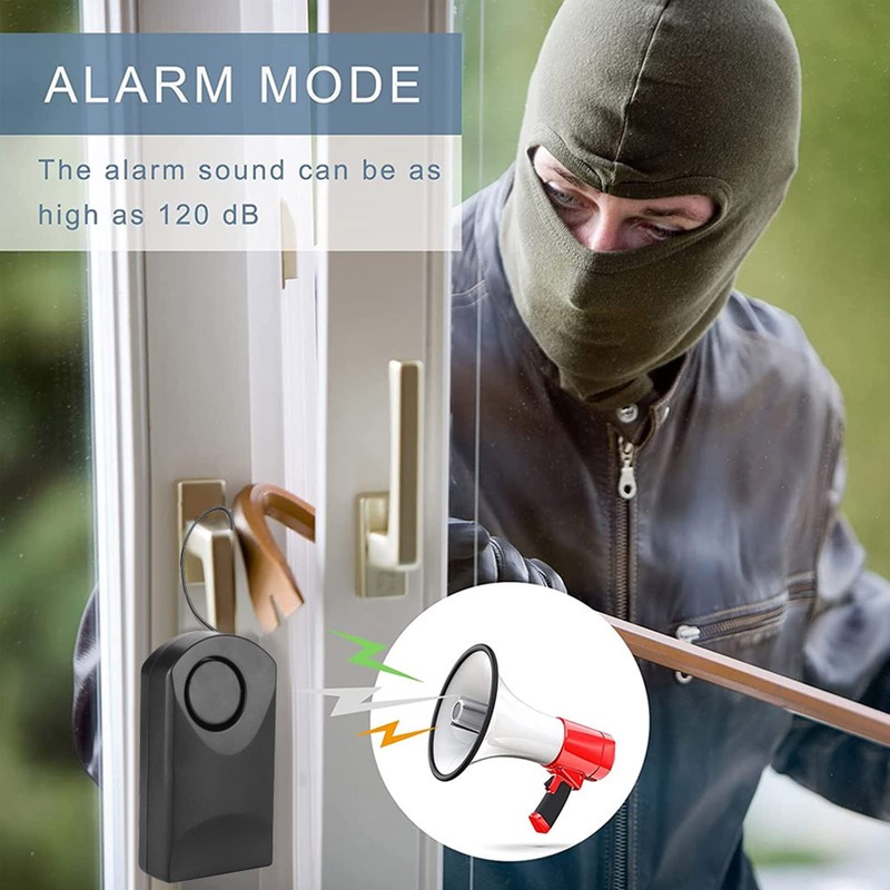 Wireless Touch Sensor Intrusion Detector 120dB Super Loud Alarm Portable