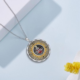 Fuguangju Sacred Heart of Jesus Necklace 925 Sterling Silver Cross Sacred Heart Necklace Christian Gifts for Women