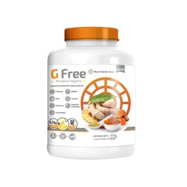 Suplemento Alimenticio Healthaddiction G Free Vegano I Cuidado Intestinal I Glutamina, Fibra, Cúrcuma, Jengibre, Vitamina y Minerales I Delicioso Sabor Vainilla I Ingredientes 100% naturales I 430g