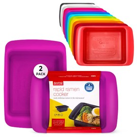 Rapid Ramen Cooker | Microwavable Cookware for Instant Ramen | BPA Free and Dishwasher Safe | Perfect for Dorm, Small Kitchen or Office | Purple, 2 Pack