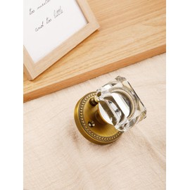 SORWDUERM 2 Pack Antique Brass Door Knobs - Crystal & Glass, Zinc Alloy for Bedroom & Bathroom Interior Privacy Doors