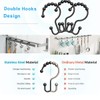 Black Metal Double Sided Shower Curtain Hooks Rings - Set