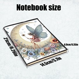 SHEGZHUC 14.5 x 21 cm Diamond Painting Notebook A5 Blank Diamond Painting Notebook Diamond Painting Notebook Diamond Painting Rhinestone Special Stones Diary Girls Gifts Girls Fairy Elf