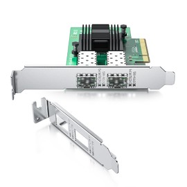 REDLUX 10Gb Ethernet PCIE Network Card for Intel X520-DA2, 82599ES Chip, Dual SFP+ Ports, PCIe 2.0x8, 10G NIC Card with half & full height bracket Support Windows 7/8/10/Linux/Vmware