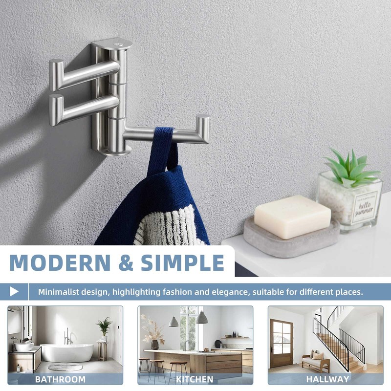 Suyar Bathroom Towel Hook 3 Arms, SUS 304 Stainless Steel