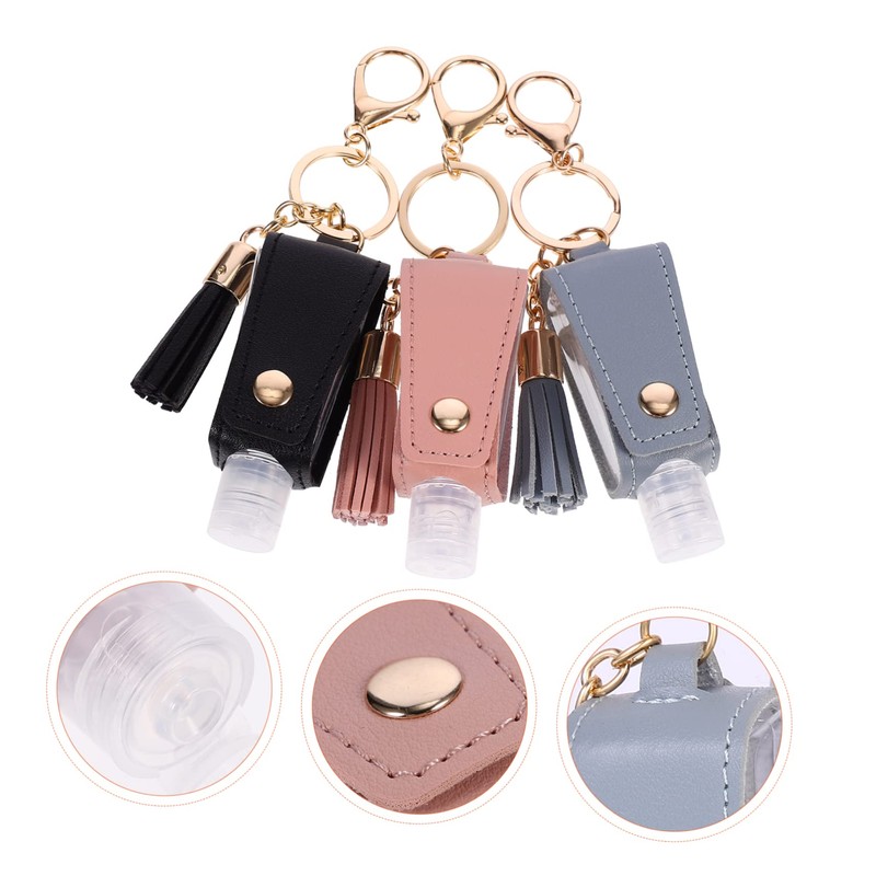 Healvian 3Pcs Portable Travel Bottles with Keychain Refillable Containers for