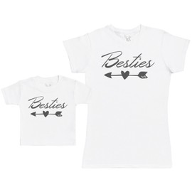 Besties - Create a Matching Mum & Baby T-Shirt Gift Set - One Piece - Part of Set - White - 3-6 Months