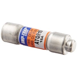 Mersen ATQR Time-Delay/Class CC Small-Dimension Fuse, 600VAC/300VDC, 200kA AC/100kA DC, 15 Ampere, 13/32" Diameter x 1-1/2" Length