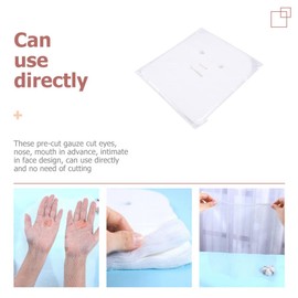 FRCOLOR Skin Care Facial Sheet 100pcs Gauze Pre-cut for Eyes Nose Mouth Easy to Apply