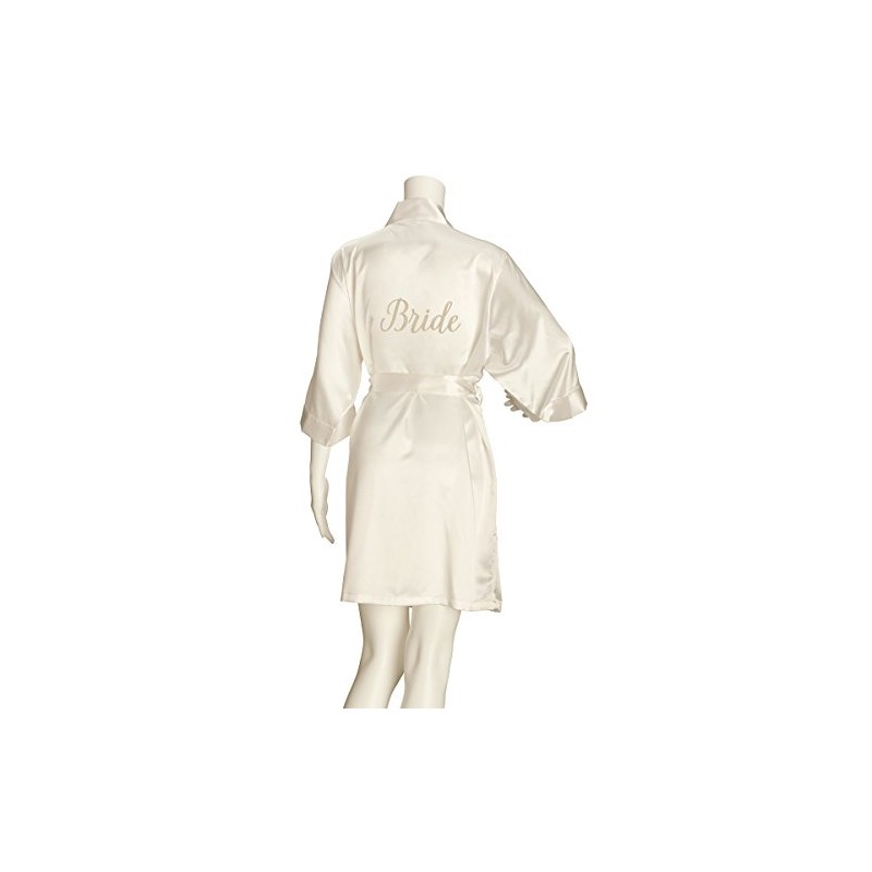 Lillian Rose BW100 I LB Ivory Satin Bride Robe, Small/Medium/Large/X-Large