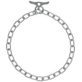 Herm Sprenger Chrome Plated Steel Fur Saver Dog Collar with Medium Links and Toggle Closure Professional Training Collar for Small Medium Large Dogs Correction Slip Chain Made in Germany (26in (65cm))