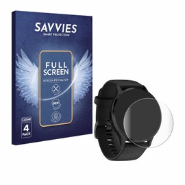 Savvies 4x Full Screen Protector Compatible with Garmin Venu 3 Full Cover Screen Protector Film [3D Curved, Transparent, Anti-Fingerprint]