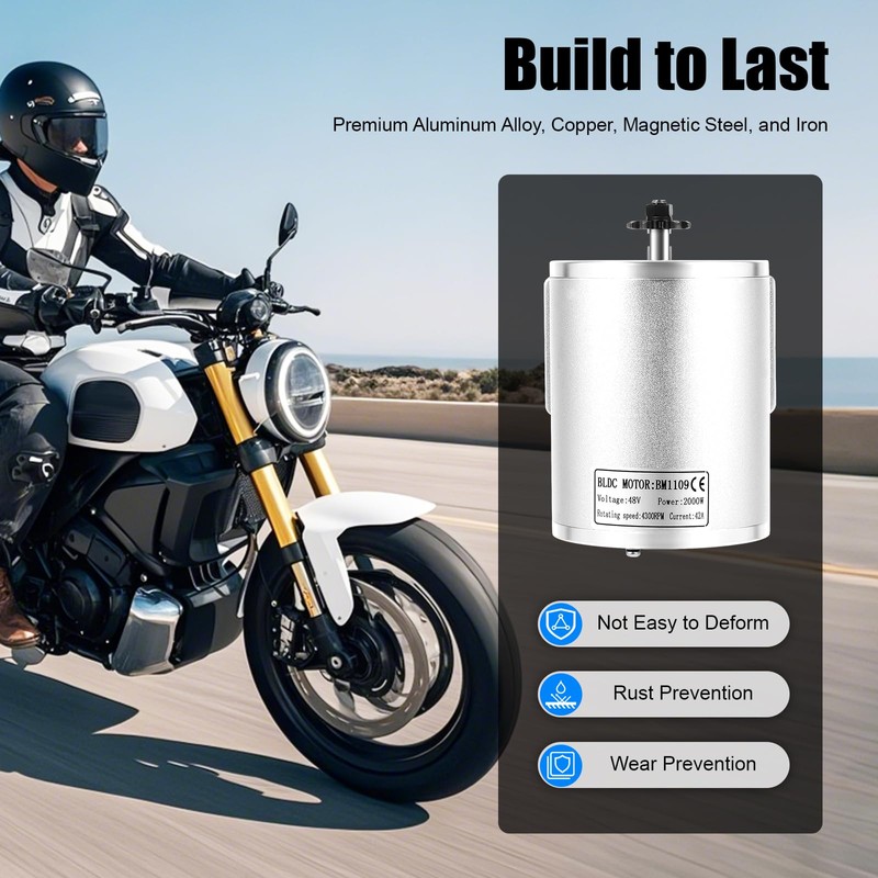 2000W 48V DC Electric Brushless Motor Complete Kit, for Electric