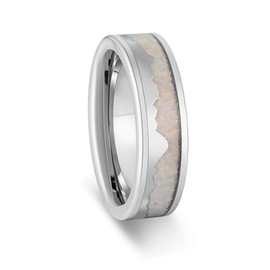 Oaineyia Red Garnet Turquoise Malachite Blue Apatite Peridot Sandstone Natural Crystals Tungsten Carbide Ring, Rose Gold Plated 4mm Wedding Band for Woman, Anniversary Birthday Christmas Gift, Epoxy