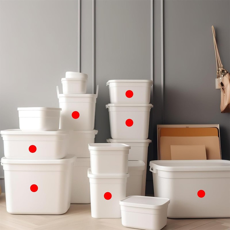 KALYRON 4080 pcs Red Dot Stickers 10 mm Round Red