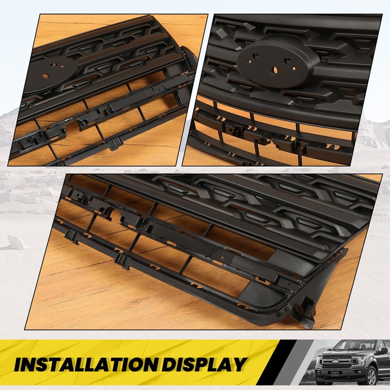 KUAFU Front Bumper Grille Compatible with 2018-2019 Ford Explorer Base/Limited/Platinum/Sport/XLT