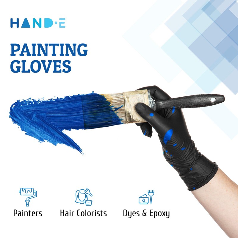 Hand-E Touch Disposable Black Nitrile Gloves X Small 100 Count