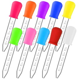 DFsucces 10pcs 5ml Clear Plastic Eyedropper Graduated Pipette Rubber Head Dropper for Fluid Eating School Household Life Tools