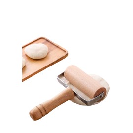 Stainless Steel & Beechwood Rolling Pin with Adjustable Thickness - Ergonomic Dumpling/Pasta Maker、Pizza, Kitchen Tool for Home Chefs, Dishwasher Safe & Rustproof Design
