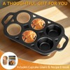 COSORM Pre-Seasoned Cast Iron Muffin Pan - 6-Cup Nonstick Cupcake